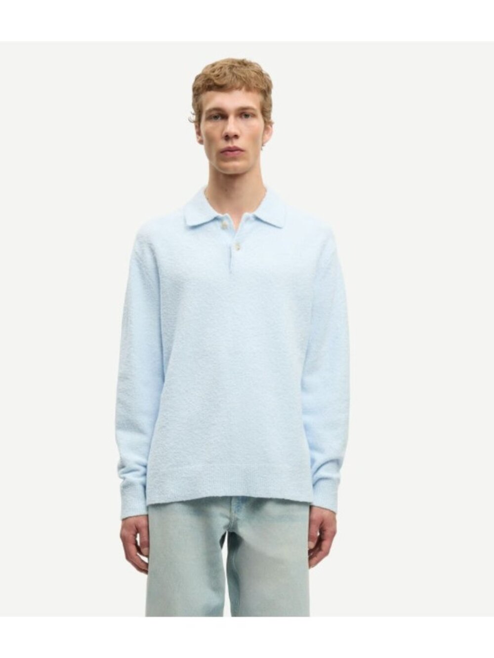 SAMSOE SAMSOE Sanino Terry Cloth  polo size L color Skywriting NWT mspr $200